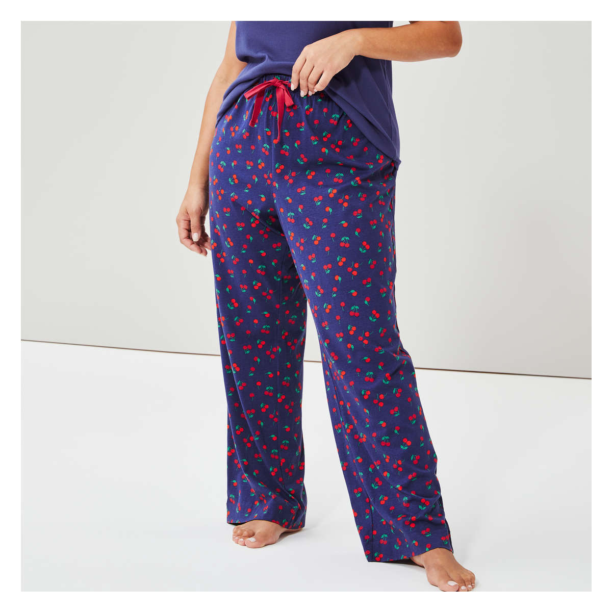 Women Cotton Pajama Pant in Dark Blue from Joe Fresh